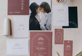 Real couple's invitation suite from The Knot Invitations