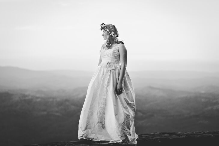 Edith bought her dress from the Brides Against Breast Cancer tour of gowns, and worked with her mom as well as a seamstress to personalize it with a whimsical feel.