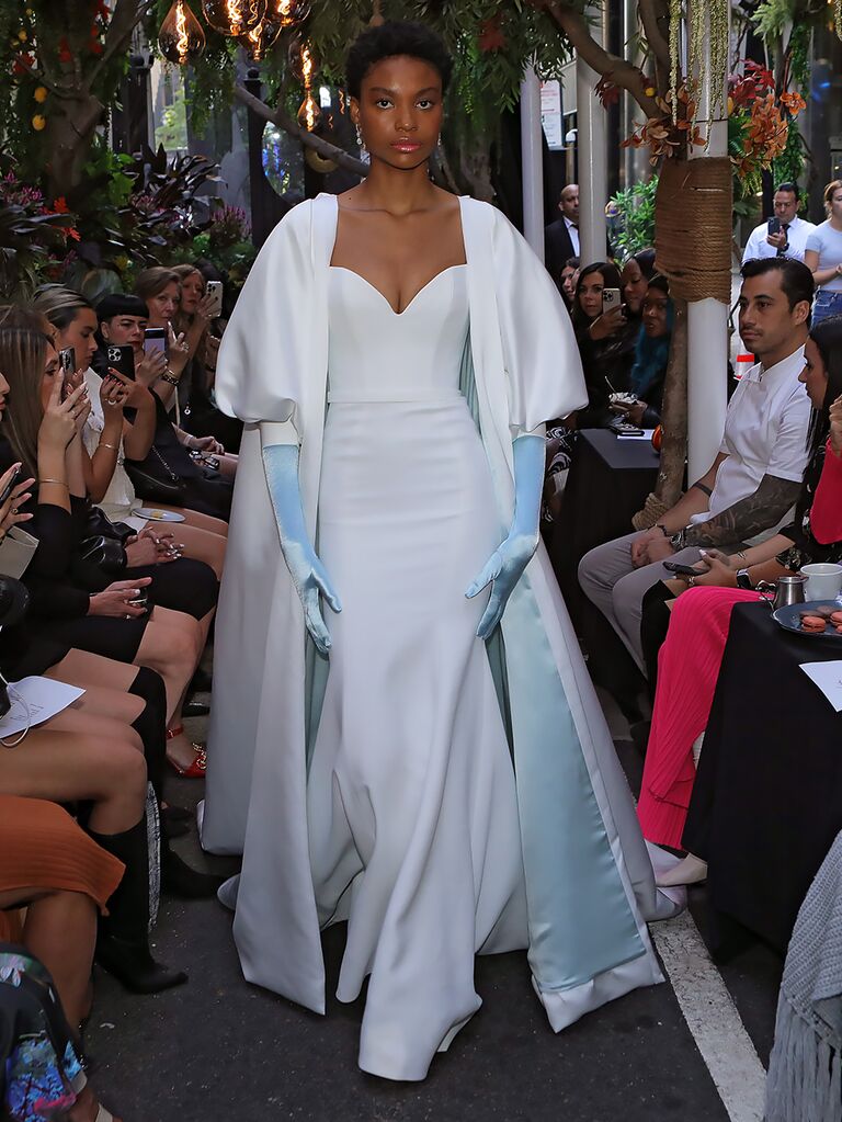 wedding dress with gloves
