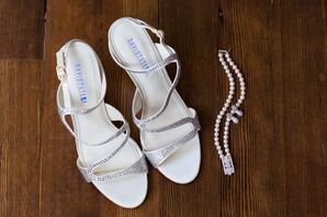 Silver Shoes and Pearl Hair Accessory