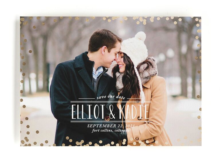 Confetti Glow save-the-dates