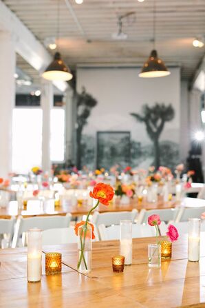 Minimal Wedding Centerpieces at the Unique Space in Los Angeles, California