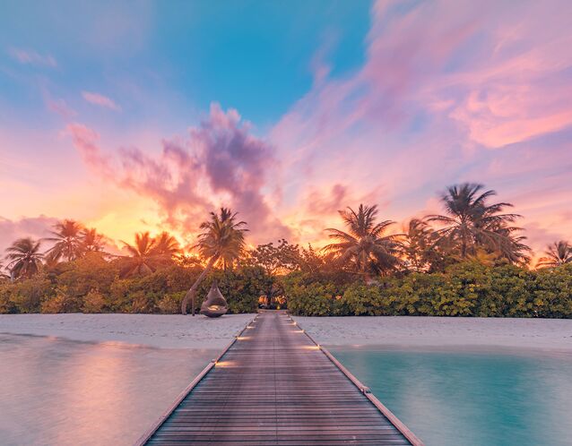 honeymoon skies water tropical island beauty
