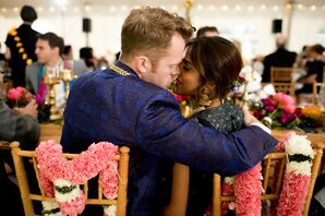 Couple with Marigolds at Reception