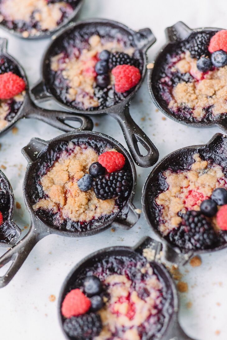 Individual Berry Cobblers in Cast Iron Pans
