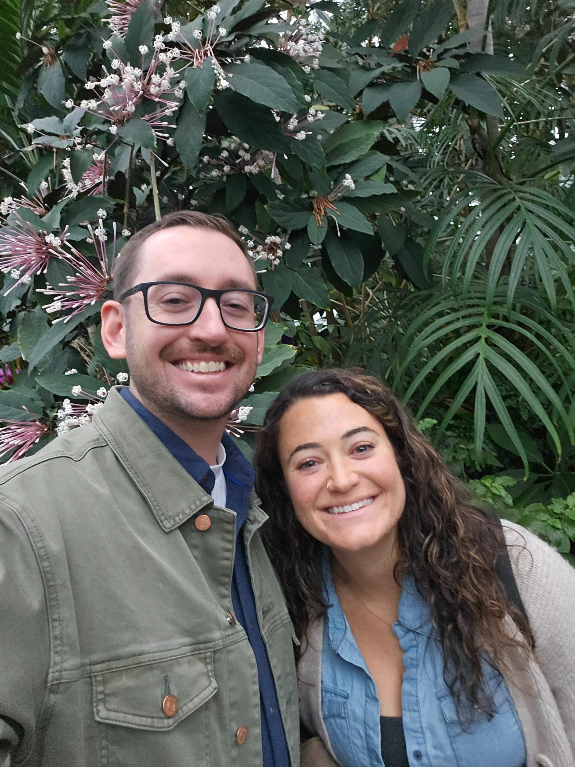 Our local "mini honeymoon" in Grand Rapids, MI. We walked around Meijer Gardens, had a nice dinner, and danced the night away at an outdoor silent disco under the snowfall!