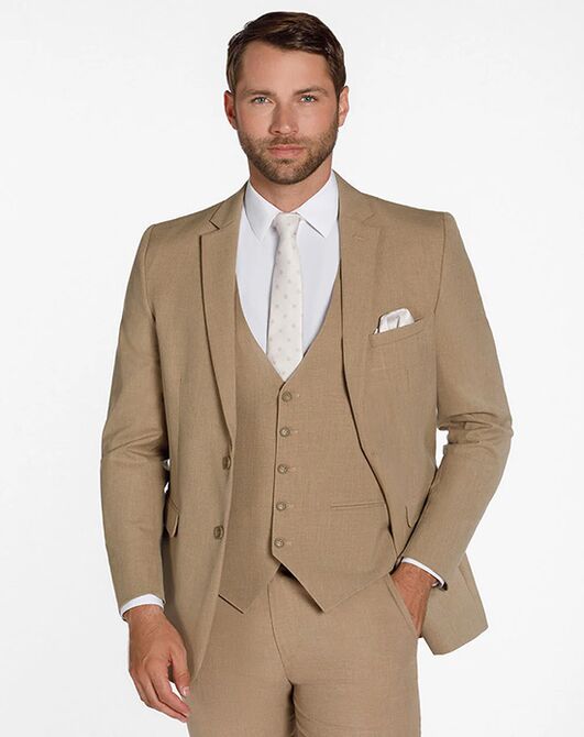 BLACKTIE METRO Camel Wedding Suit Champagne Tuxedo - 4