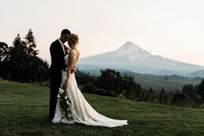Romantic, Dropped-Waist Lace Gown with Open Back