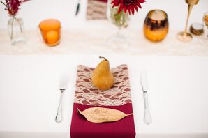 DIY Gold Magnolia Leaf Escort Cards