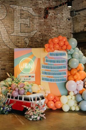 Colorful Seating Chart Display With Balloons