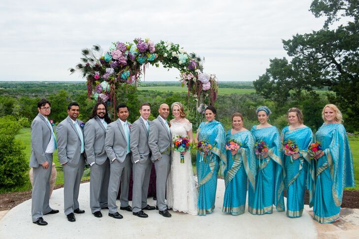 Blue Bridesmaid Saris
