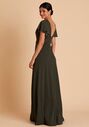 Birdy Grey Hannah Dress in Crepe Olive V-Neck Bridesmaid Dress - thumbnail - 6