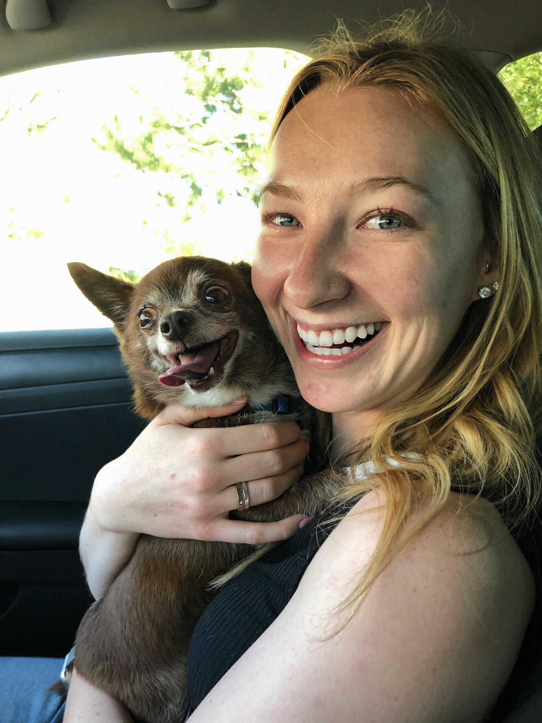 Rocky, one of Mitch's childhood dogs, moved to Reno to live with Mitch. Katelyn fell in love with Rocky and turned to the dark side of loving small dogs!