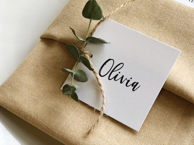 wedding place cards square design