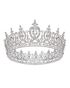 AW Bridal AW BRIDAL Wedding Crown Tiara Crystal Birthday Crown for Women Rhinestone Queen Crown Bridal Party Pageant Crown Wedding Hair Accessories for Brides (Silver) Silver Tiara - thumbnail - 6