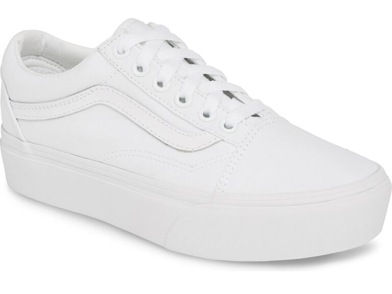 Nordstrom skater-chic white platform wedding sneakers