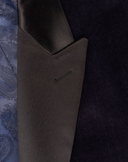 BLACKTIE LIAM Navy Velvet Wedding Tuxedo Blue Tuxedo - 6