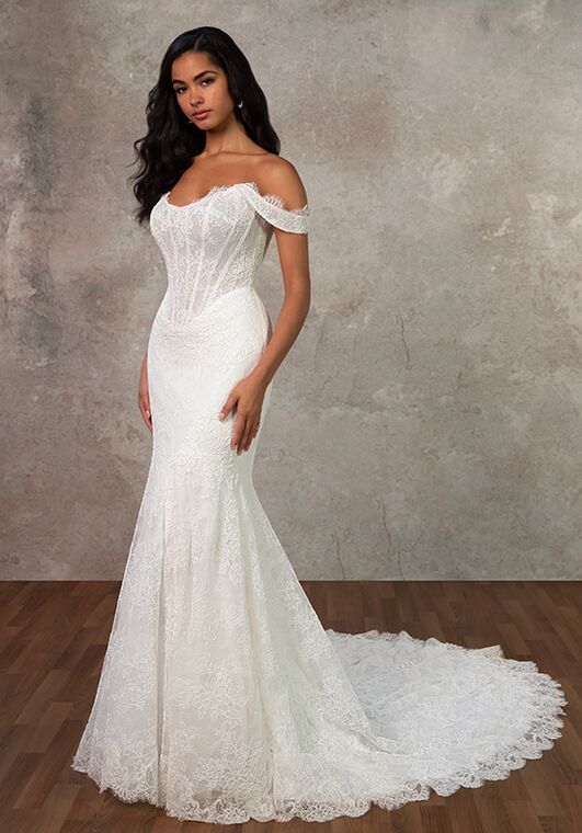 Essense of Australia D4456 Fit-and-Flare Wedding Dress - 6