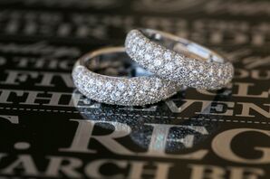 Diamond Encrusted Grooms' Wedding Bands