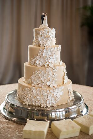 Four-Tier Cake with 3-D Fondant Flowers
