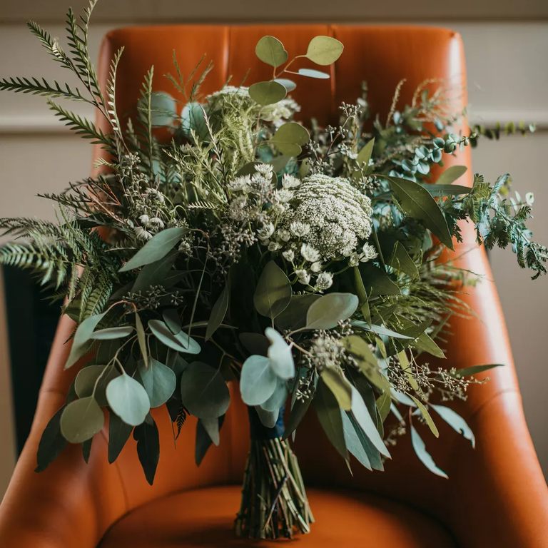 Greenery bouquet with eucalyptus for your wedding day