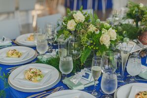 Green Fern Centerpiece with Roses