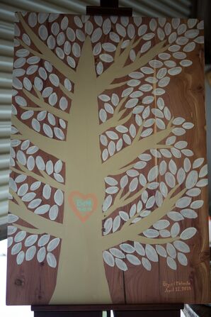 DIY Painted Tree Wood Guest Book
