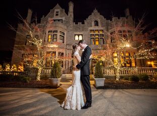 Kelsey Ramsdell (27 and a paralegal) and Steven Redhead (27 and a financial analyst) had an elegant wedding inspired by the Christmas season. Decorati