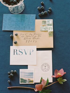 Nautical Blue and White Invitations