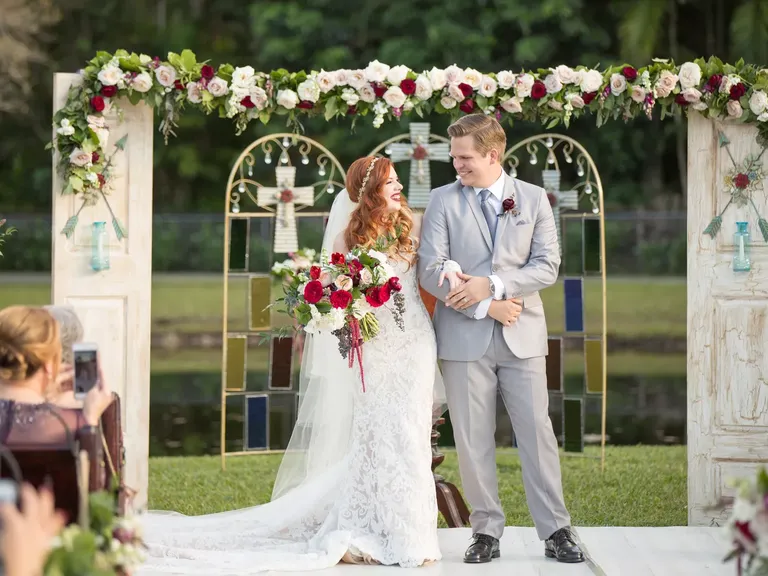 Stained Glass Arch for a Vintage Wedding Ceremony