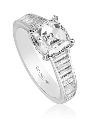 Christopher Designs Unique Cushion Cut Engagement Ring