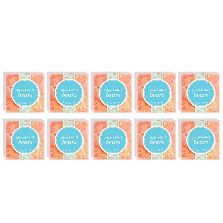 Champagne gummy bear wedding favors