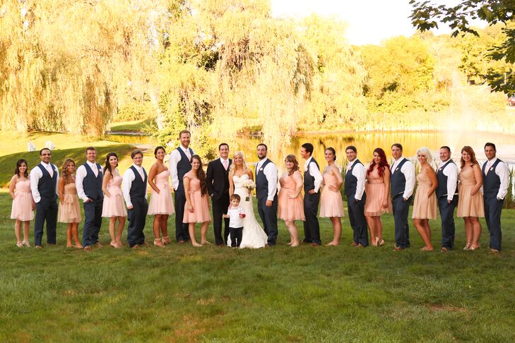 Blush and Navy Wedding Party