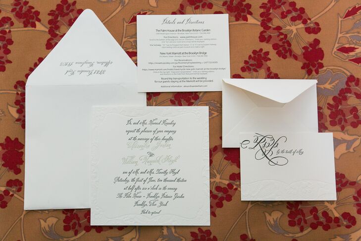 Elegant Black-and-White Wedding Invitation Suite