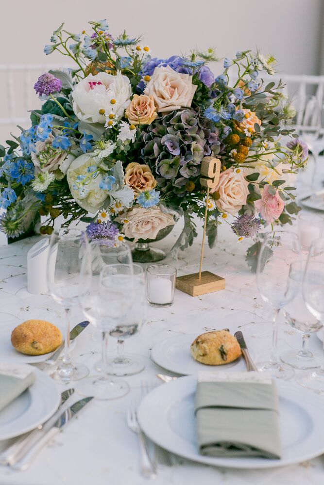 Small Wooden Table Number on Stand