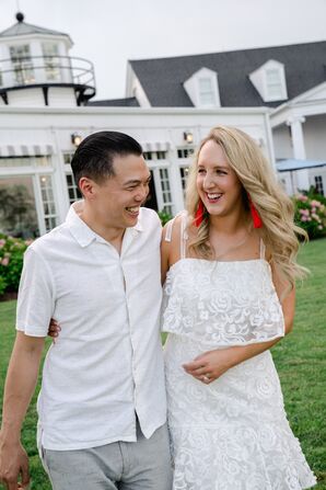 Bride and Groom at Crab Fest Rehearsal Dinner