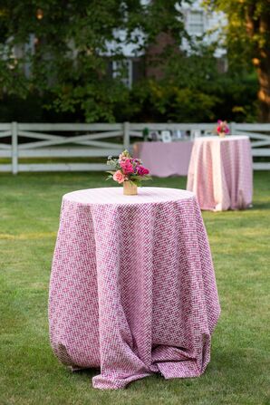 Pink Patterned Cocktail Table Linens