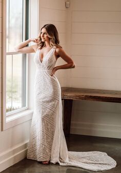 Essense of Australia D3816 Column Wedding Dress