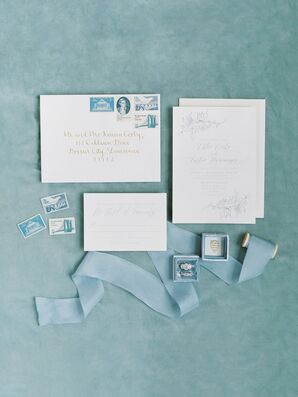 Elegant, Traditional Invitations with Baby-Blue Font