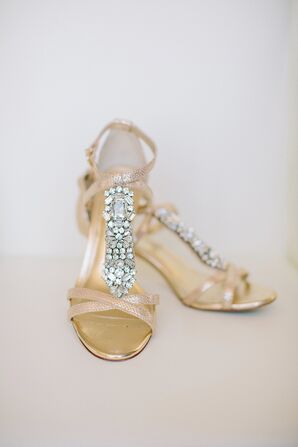 Gold Antonio Melani Crystal-Embellished Wedding Shoes