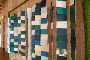 Escort Card Wall Made of Paint Swatches