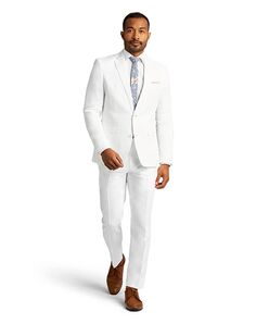 Stitch & Tie White Notch Lapel Suit White Tuxedo