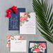 Custom Invitation Suite with Botanical Illustration and Blue Envelope