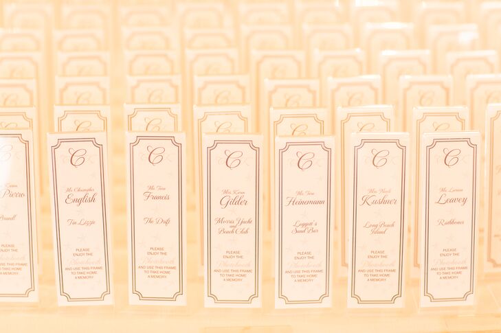 Tall Vertical Monogrammed Escort Cards