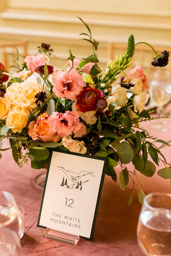Pink Reception Centerpieces at The Meridian House in Washington, D.C.