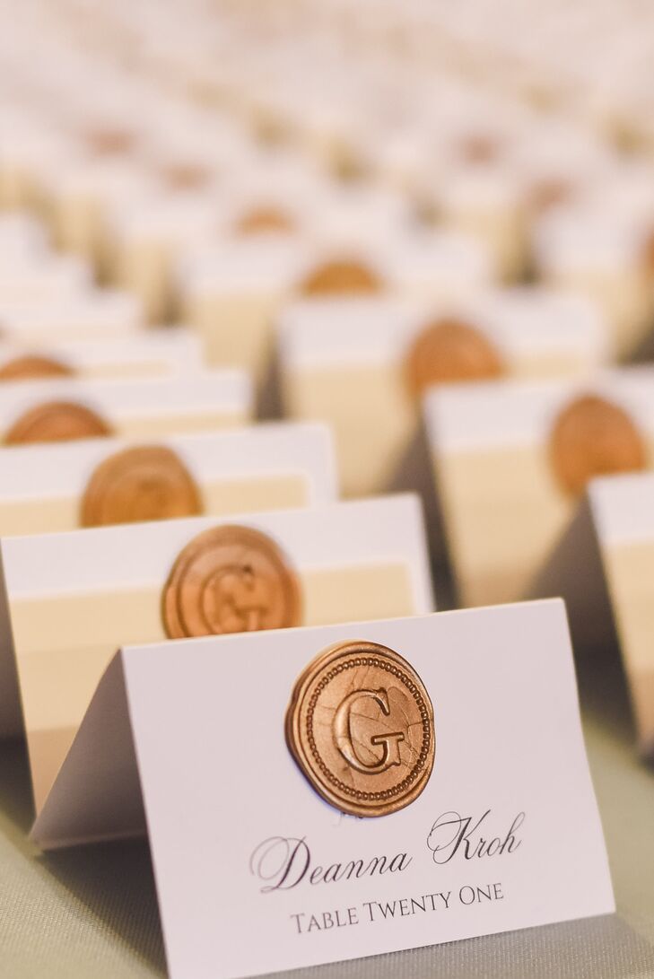 Formal Escort Cards with Gold Wax Seal
