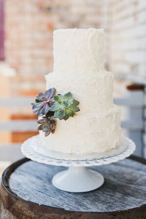 Homemade Buttercream Cake with Succulents