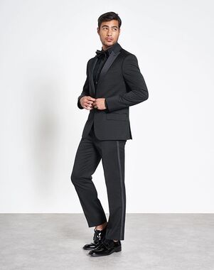 The Black Tux Onyx Dot Peak Lapel Tuxedo Black Tuxedo