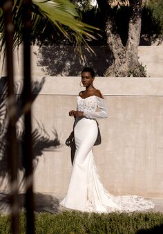 Lillian West 66360 Fit-and-Flare Wedding Dress