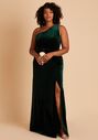 Birdy Grey Kira Dress in Velvet Emerald One Shoulder Bridesmaid Dress - thumbnail - 6